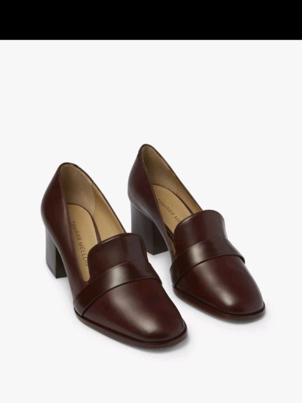 Tamara Mellon Bordeaux Vitello Calf Fellini Loafers